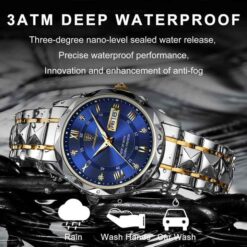 POEDAGAR 858-M Luxury Man Wristwatch Waterproof Luminous Date Week Men Watch Sport Stainless Steel