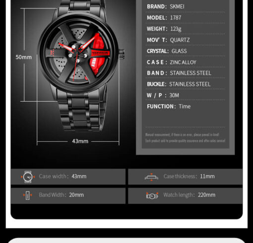 SKMEI -1787-0  Wheels Rolling Creative Watch - Image 6