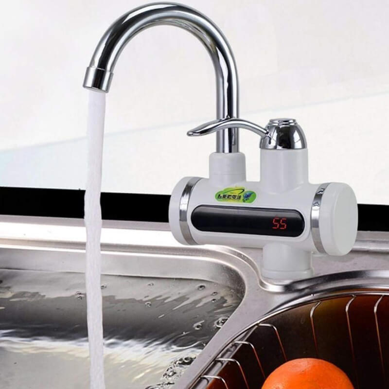 Instant electric water heating tap