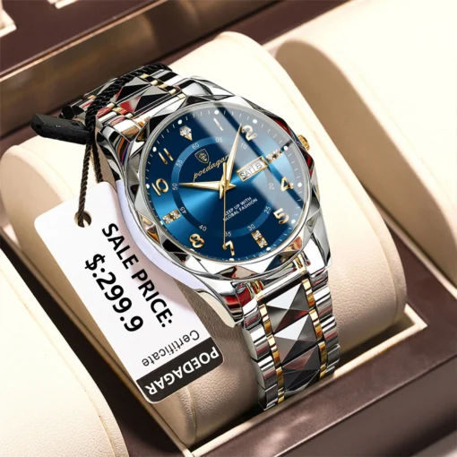 POEDAGAR 858-M Luxury Man Wristwatch Waterproof Luminous Date Week Men Watch Sport Stainless Steel - Image 3