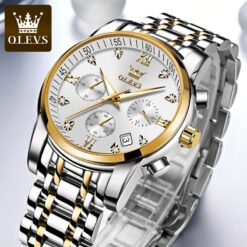 OLEVS 2858  Chronograph Stainless Steel Fashion waterrejistent Watch for Men’s