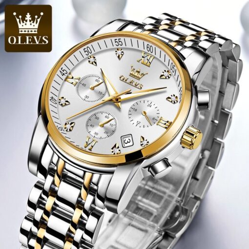 OLEVS 2858  Chronograph Stainless Steel Fashion waterrejistent Watch for Men’s