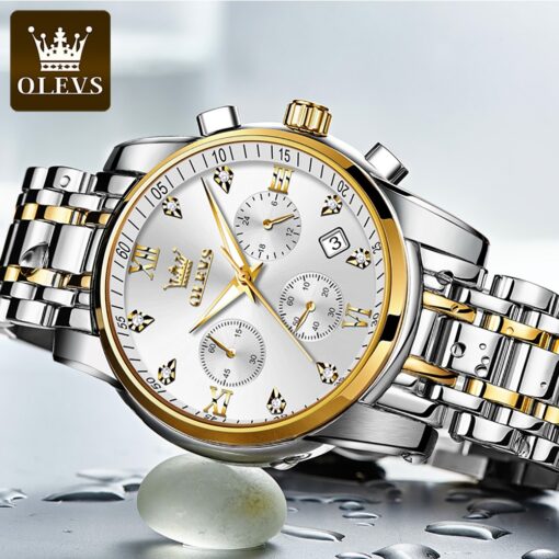OLEVS 2858  Chronograph Stainless Steel Fashion waterrejistent Watch for Men’s - Image 2
